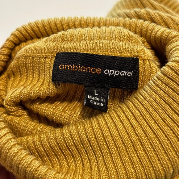 Turtleneck Sweater | Women's Size L Mustard Yellow Pullover Fashion Nova Top - Picture 7 of 10